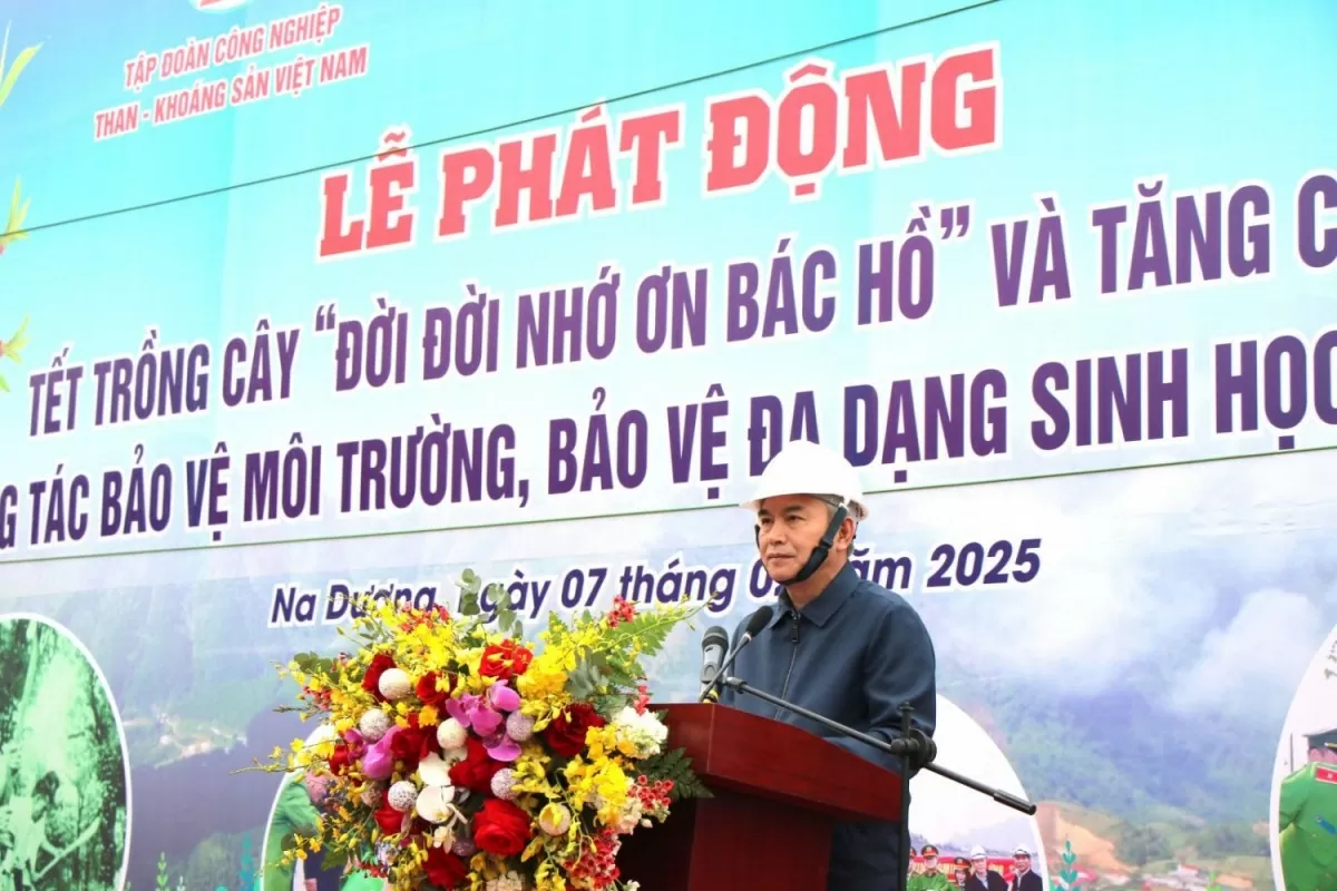 Tổng giám đốc TKV Vũ Anh Tuấn phát động Tết trồng cây năm 2025.