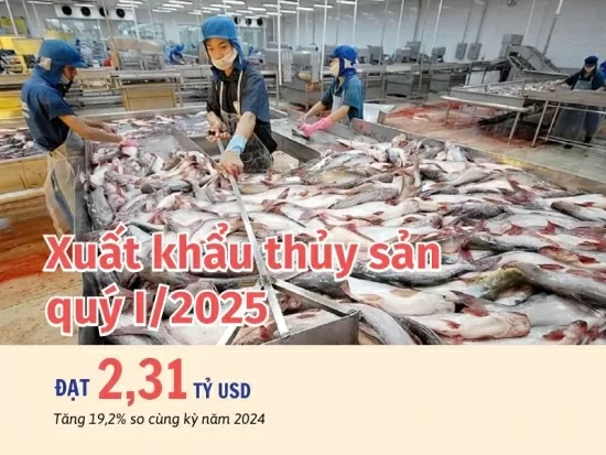 Xuất khẩu thủy sản tăng hơn 19% trong quý I/2025
