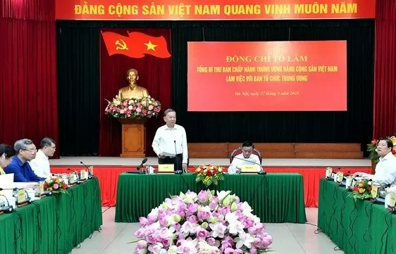 tong bi thu to lam lam viec voi ban to chuc trung uong